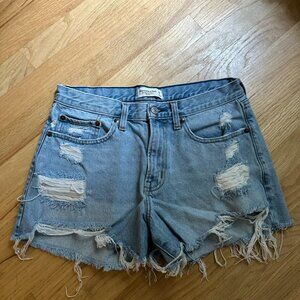 Abercrombie & Fitch Distressed The Boyfriend Jean Shorts
